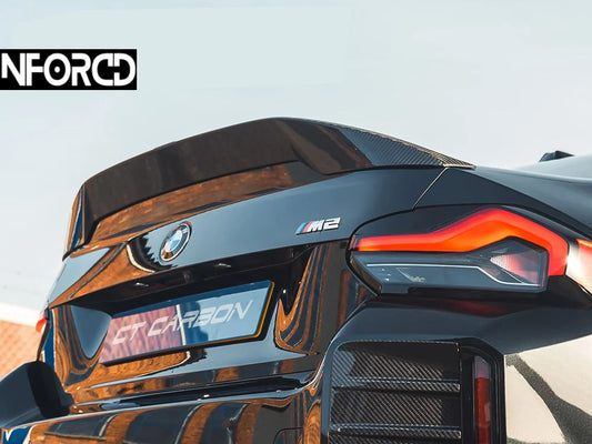 CT Carbon BMW M2 G87 (S58) & 2 Series G42 Coupe Carbon Fibre Rear Lip Spoiler - Boot/Trunk Decklid Spoiler, M Performance Style, Pre-Preg Autoclaved 2x2 Twill, Gloss OEM Fit, Hardware Included - 3-Year Warranty