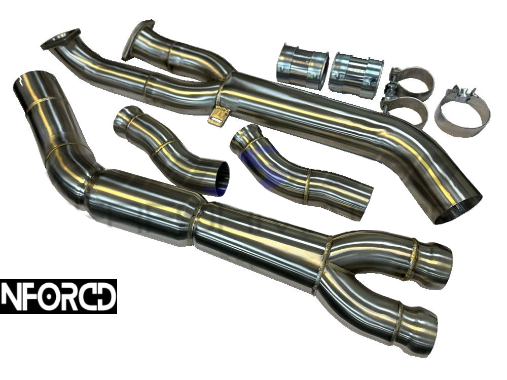 BMW G87 M2 S58 Downpipes + Midpipe Bundle | R-Sport 76mm (3") Catless/Decat Turbo Outlet & Front Pipes + Centre/Center Section | T304 Stainless | Fits G8X G80/G81 M3 & G82/G83 M4 | Direct Bolt-On, Stage 2 Ready