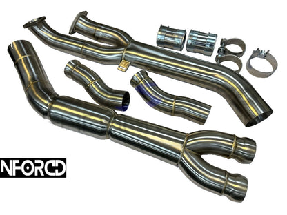 BMW G87 M2 S58 Downpipes + Midpipe Bundle | R-Sport 76mm (3") Catless/Decat Turbo Outlet & Front Pipes + Centre/Center Section | T304 Stainless | Fits G8X G80/G81 M3 & G82/G83 M4 | Direct Bolt-On, Stage 2 Ready
