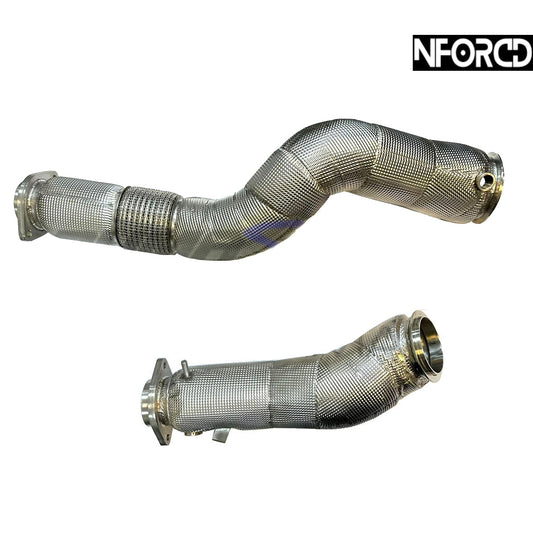 R-Sport 3-Inch Decat Downpipes for BMW S58  G80/G81 M3, G82/G83 M4, G87 M2 | T304 Stainless Catless Turbo Downpipes | Direct Fit, High-Flow Performance