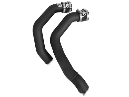 aFe Power Hot-Side Charge Pipes / Boost Pipes / Turbo Outlet Intercooler Tubes for BMW M3 M4 F80 F82 F83 F8X (S55 3.0T 2015-2018) - Aluminium Wrinkle-Black - Compressor Outlet Hard Pipe Kit - 46-20198-B
