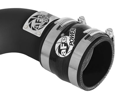 aFe Power Hot-Side Charge Pipes / Boost Pipes / Turbo Outlet Intercooler Tubes for BMW M3 M4 F80 F82 F83 F8X (S55 3.0T 2015-2018) - Aluminium Wrinkle-Black - Compressor Outlet Hard Pipe Kit - 46-20198-B