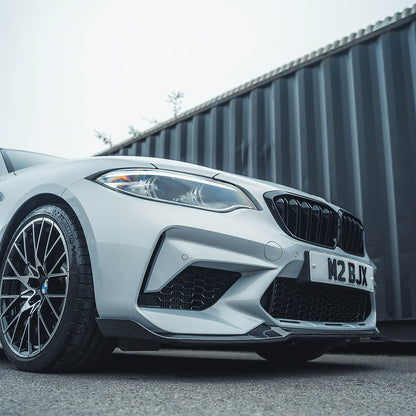 BMW M2 Competition F87 Carbon Fibre Front Lip Splitter - CS Style | M2C Front Spoiler, Bumper Lip, Chin Spoiler | 2018+ CT Carbon OEM+ Aero Front Diffuser Upgrade