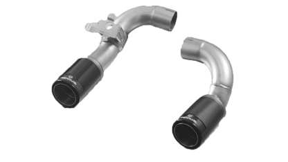 Remus 84mm Black Chrome Carbon Fibre Exhaust Tips/Tailpipes/End Pipes Pair for BMW 2 Series F22 M235i N55 2014+ - Exhaust Finishers, Straight Cut Stainless, EC Approved E-Marked, Genuine - Part 088014 1683C