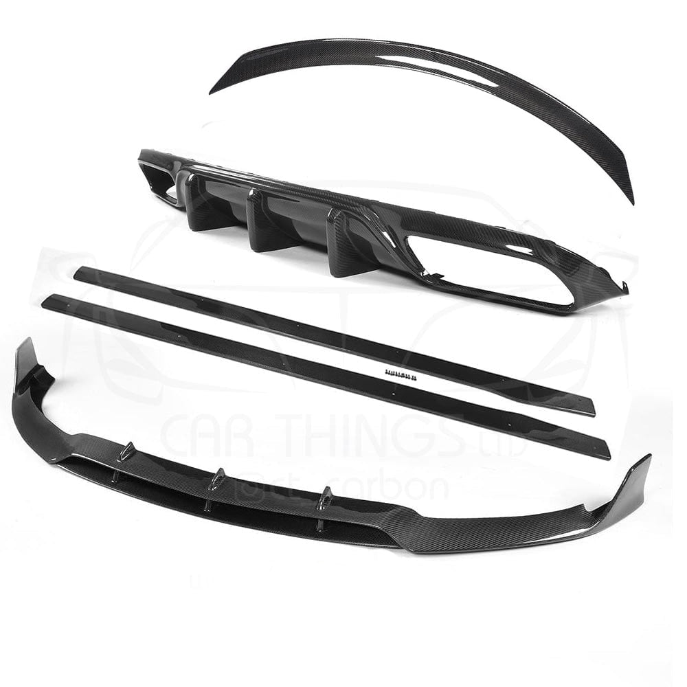 Mercedes C63 AMG/C63 S W205 Coupe 2015-2018 (Pre-Facelift) Carbon Fibre/Carbon Fiber Full Body Kit – CFRP Aero/Styling Pack by CT Carbon: Front Splitter B Style, Side Skirts D, Rear Diffuser CT, Boot/Trunk Lip Spoiler PS