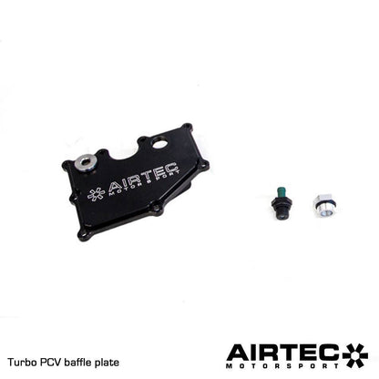 AIRTEC Motorsport Billet PCV Baffle Plate  Ford 2.0 Duratec & Mazda NA/Turbo  Oil Catch Can Ready, M22x1.5 Ports, Anodised Black, CNC Machined, Direct Fit PCV Delete/Blanking Plate