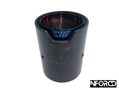 BMW Blue Forged Carbon Fibre Exhaust Tips – Tailpipe Finishers/Muffler Tail Trim, Clamp-On Slip Fit, Hidden Clamp, M-Style – 63–67mm & 67–72mm Inlet (Single) – UK Stock