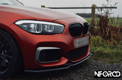 Gloss Black Front Lip Splitter/Chin Spoiler for BMW 1 Series F20 F21 LCI Facelift (2015-2019) - Front Bumper Lip Valance/Extension, ABS OEM Style - Fits M140i M135i 114i 116i 118i 120i 125i 114d 116d 118d 120d 125d