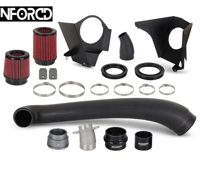 Mishimoto S58/S58B30 Cold Air Intake/Induction Kit for BMW M3 G80, M4 G82/G83 & M2 G87 (2021+) – Open Cone, High-Flow Oiled Filters, Heat Shield, Bolt-On Performance Air Intake System G8X