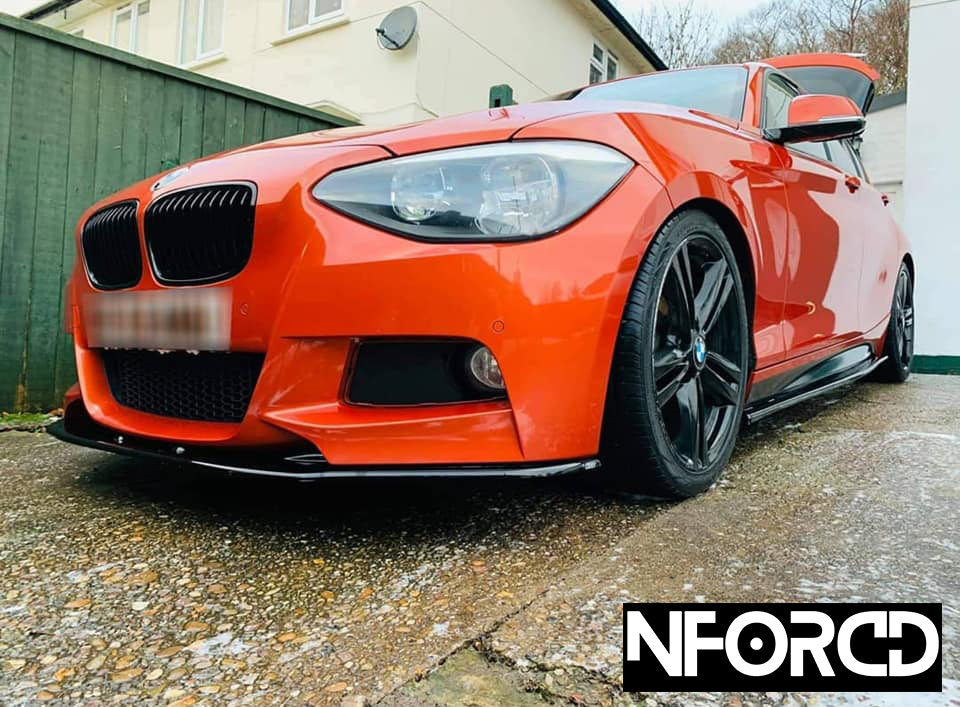 BMW 1 Series M135i Pre-Facelift Pre-LCI (F20/F21) Full Body Kit - Splitter, Side Skirts, Rear Spats, Rear Diffuser, Gloss Black Spoiler & Kidney Grilles, M Performance Style Mirror Covers - Direct Fit, No Paint, UK