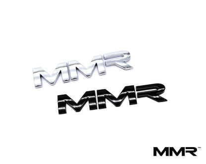 MMR 100mm Car Badge Emblem – OEM-Style Universal Stick-On Logo, Injection-Moulded ABS, 3M Self-Adhesive – Chrome or Gloss Black – Grille/Grill, Boot/Trunk, Fender/Wing, Interior Replacement Insignia (MMR35-1501/1502)