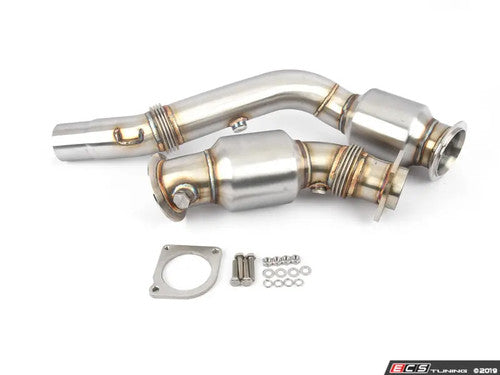 Turner Motorsport Sports Cat Downpipes (200 Cell) – BMW S55 F8X M3 F80, M4 F82/F83, M2 Competition F87 | High Flow Catted Turbo Downpipes / Front Pipes | 304 Stainless, TIG Welded | Performance Downpipe Kit, Upgraded Turbo Outlet Pipes