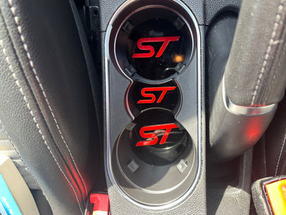 MK8 Fiesta Cup Holder Inserts | ST/ST-Line Logo | Black or Clear Finish
