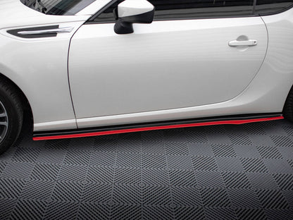 Maxton Design - SIDE SKIRTS SPLITTERS (BLACK & RED) V.2 SUBARU BRZ (2017-2020)/ TOYOTA GT86 FACELIFT (2017-UP)