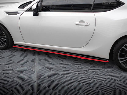 Maxton Design - SIDE SKIRTS SPLITTERS (BLACK & RED) V.2 SUBARU BRZ (2017-2020)/ TOYOTA GT86 FACELIFT (2017-UP)