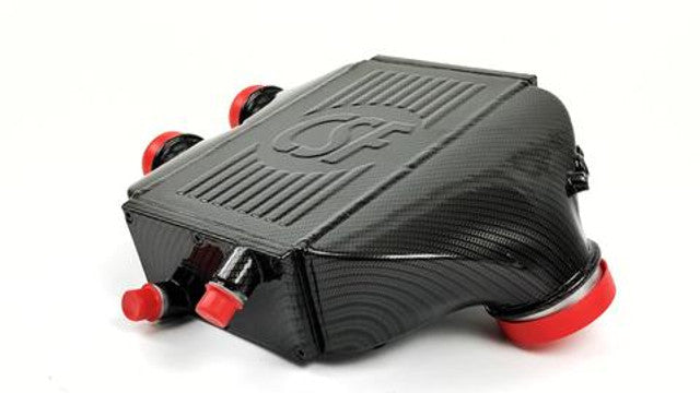 CSF S55 Top-Mount Intercooler / Charge Air Cooler (Air-to-Water CAC) for BMW M3 M4 M2 Competition F80 F82 F87 - Direct-Fit Drop-In Plug & Play Performance Cooling Upgrade - Manifold Mount Boost Cooler - 8082 8082R 8082-CF