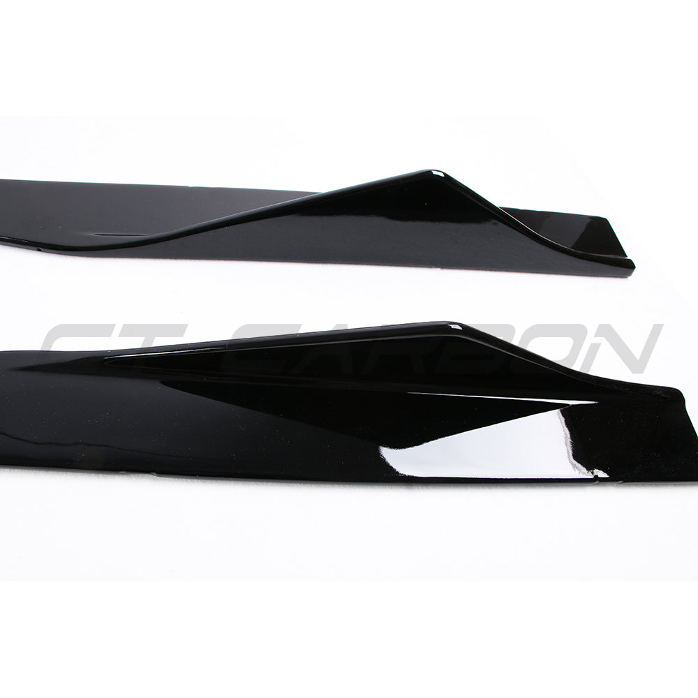 BMW M2/M2C/M2 Competition (F87) 2016-2021 Gloss/Piano Black Side Skirts - Side Skirt Extensions, Rocker Extensions, Sill Blades, Aero Side Lips | ABS Pair | BLAK by CT | Body Kit Styling