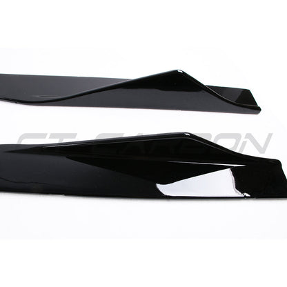 BMW M2/M2C/M2 Competition (F87) 2016-2021 Gloss/Piano Black Side Skirts - Side Skirt Extensions, Rocker Extensions, Sill Blades, Aero Side Lips | ABS Pair | BLAK by CT | Body Kit Styling