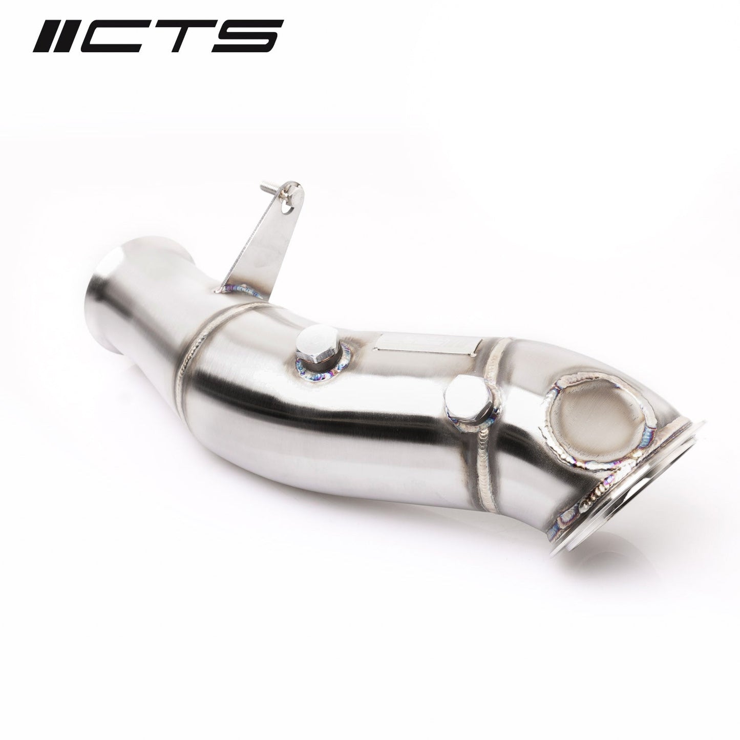 CTS Turbo 4" Catted Downpipe / Sport Cat Front Pipe/Turbo Outlet for BMW N55 EWG (Electric Wastegate) - F20 F21 F22 F23 F30 F31 F32 F33 F36 F87 M2 (M135i M235i 335i 435i) - High-Flow Catalytic Converter T304 Stainless - CTS-EXH-DP-0023-CAT