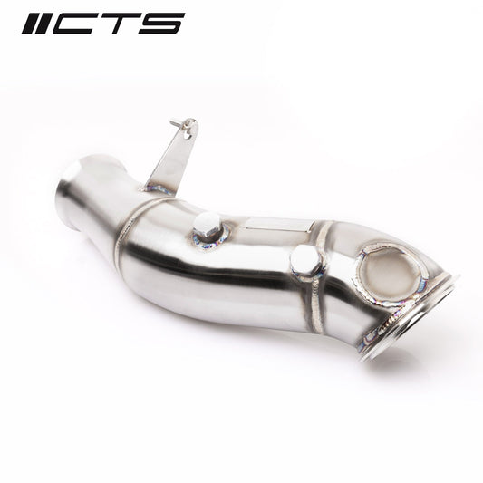 CTS Turbo 4" Catted Downpipe / Sport Cat Front Pipe/Turbo Outlet for BMW N55 EWG (Electric Wastegate) - F20 F21 F22 F23 F30 F31 F32 F33 F36 F87 M2 (M135i M235i 335i 435i) - High-Flow Catalytic Converter T304 Stainless - CTS-EXH-DP-0023-CAT