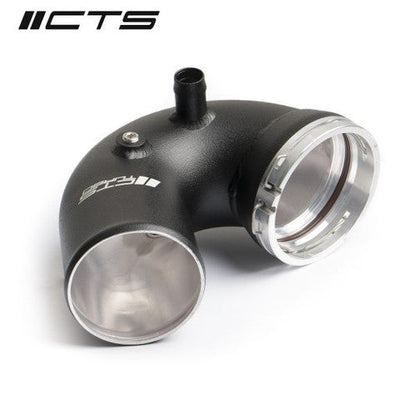 CTS Turbo S55 Charge Pipe / Boost Pipe J-Pipe Throttle Inlet Tube – BMW M2C/M2 Competition F87, M3 F80, M4 F82 F83 (2015+) – Aluminium 3” Hard Pipe/Charge Tube Upgrade w/ Meth Ports – Intercooler-to-Throttle Body Pipe – Fits Manual & DCT