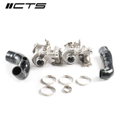 CTS Turbo Stage 2+ S55 Twin Turbocharger Upgrade  BMW F87 M2 Competition, F80 M3, F82/F83 M4  Bolt-On, Brand New, No Core, VSR Balanced, Silicone Inlets