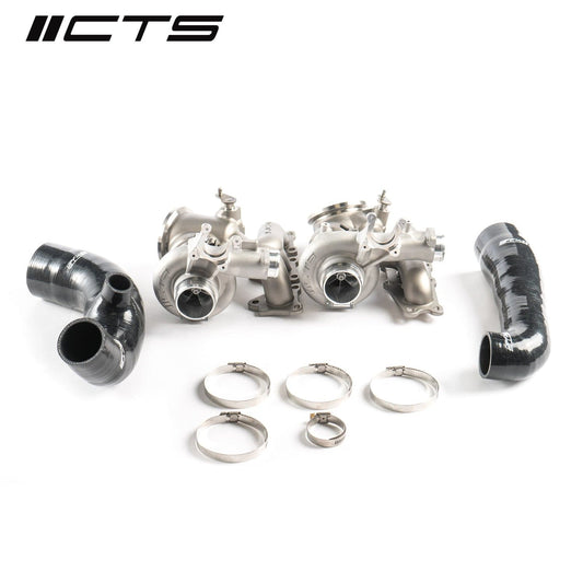 CTS Turbo Stage 2+ S55 Twin Turbocharger Upgrade  BMW F87 M2 Competition, F80 M3, F82/F83 M4  Bolt-On, Brand New, No Core, VSR Balanced, Silicone Inlets