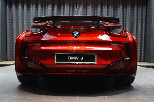 AC Schnitzer Carbon Fibre Rear Wing Spoiler/Aerofoil for BMW i8 (2014–2020) Coupe & Roadster – Performance Carbon Fiber Boot/Trunk Tail Spoiler with Gloss Black Mounts – Premium i8 Aero Upgrade