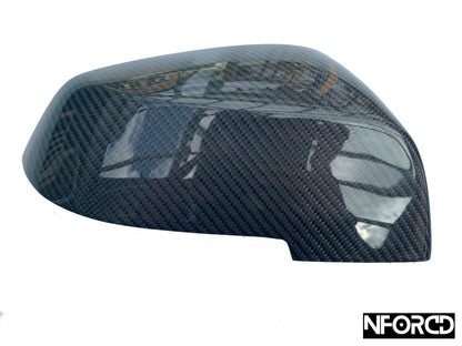 BMW Carbon Fiber/Fibre Wing Mirror Covers, Side Mirror Caps/Shells – Real Gloss Carbon OEM-Style Replacement – F20 F21 F22 F23 F30 F31 F34 F32 F33 F36 X1 E84 – 1 2 3 4 Series – Pair Left & Right