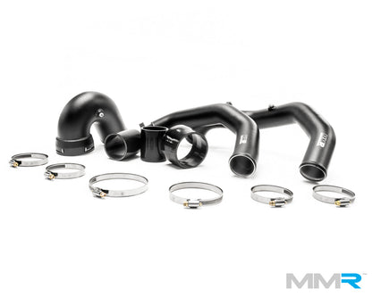 MMR Aluminium Boost/Charge Pipe Kit for BMW S55 Twin-Turbo F8x (F87 M2 Competition, F80 M3, F82/F83 M4) – Intercooler Pipework & Turbo Outlet Hot/Cold Side Pipes – Direct-Fit OEM Replacement, High-Flow, 1/8in Meth/Water Injection Port