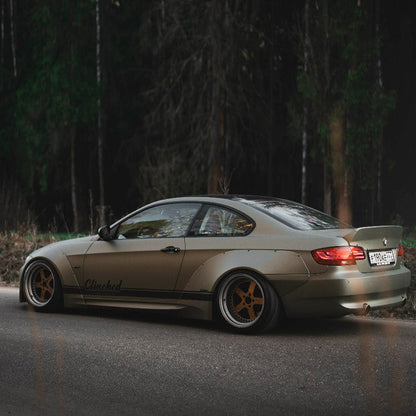 Clinched BMW E92 Wide Body Kit Without Ducktail - ABS Plastic Fender Flares/Overfenders - Wide Arch Kit for 3 Series E92 Coupe 2007-2013 - Fits E92 M3, 335i, 330i, 328i