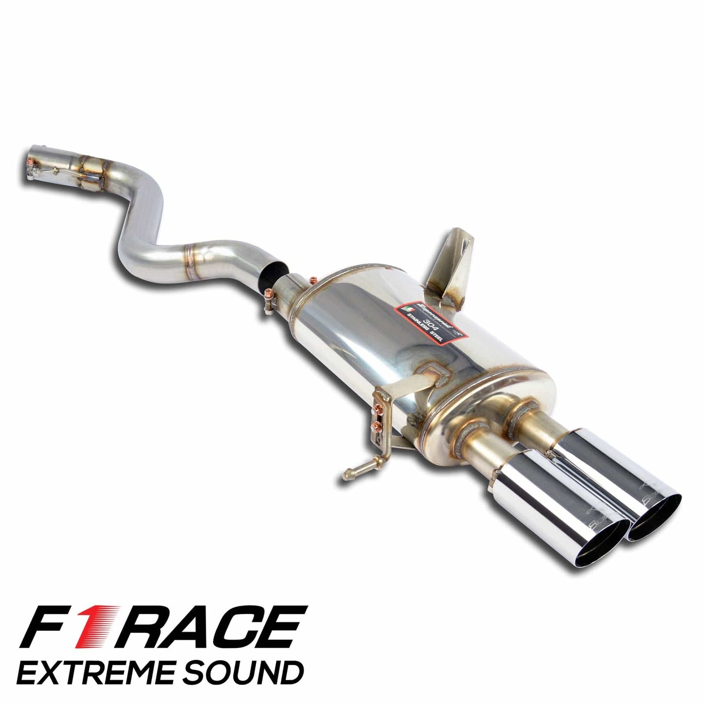 Supersprint F1 Race Lightweight Right Rear Silencer/Back Box/Muffler Exhaust | BMW M3 E92 E93 S65 V8 (2007-2013) | Axle-Back RH Section | AISI/T304 Stainless, 65mm Piping, 80mm Tips | Direct Bolt-On | Part 045154