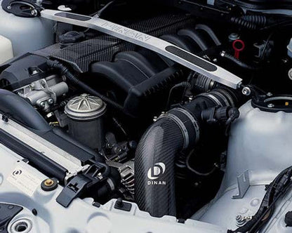 Dinan Front Strut Tower Brace for BMW E36 3 Series & Z3 (M3, Z3 M)  Aluminium/Carbon Fibre Strut Bar  Fits 19921999 E36, 19962000 Z3  Handling & Steering Upgrade