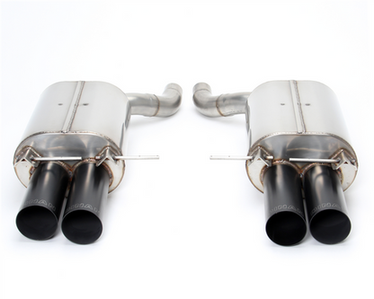 Dinan Axle Back Exhaust for BMW E60 M5 (2006-2010) - S85B50 V10 Rear Section Back Box, 304 Stainless Performance Rear Mufflers/Silencers, No Drone, Quad 3.5in Black Tips, Cool Tip, Direct Fit OEM+ Upgrade