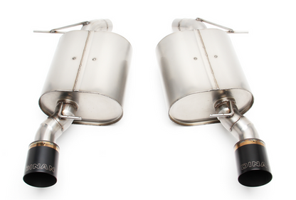 Dinan Free Flow Axle Back / Rear Muffler Sports Exhaust for BMW 3 Series E92/E93 335i 335is (2007-2013) - Stainless Steel Back Box with Twin 3.5-inch Black Tips - Fits Coupe & Convertible, RWD & xDrive, N54/N55