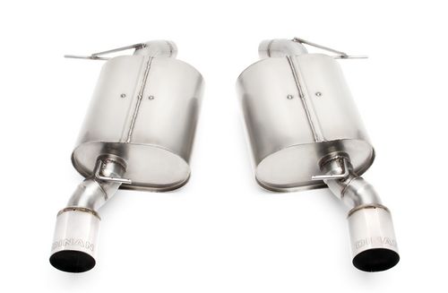 Dinan Free Flow Performance Stainless Steel Axle-Back Exhaust for BMW 335i/335is E92/E93 Coupe & Convertible (2007-2013), 3.5-inch Black Tips, xDrive Compatible