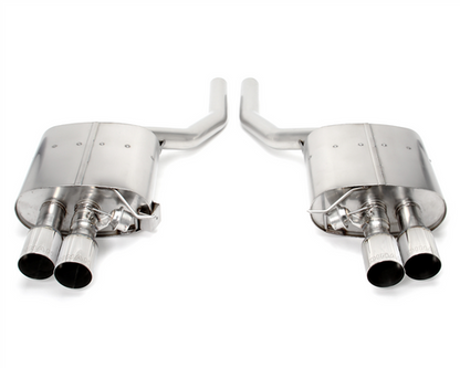 Dinan Free Flow Valved Rear Exhaust Muffler for BMW 5 Series F10 550i & 550i xDrive 2011-2015 - Stainless Axle-Back Back Box/Silencer, 3.5in Polished Tips, Drone Free, Bolt-On Fit, V8 Sound Upgrade
