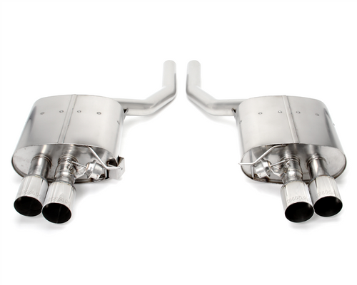 Dinan Free Flow Valved Rear Exhaust Muffler for BMW 5 Series F10 550i & 550i xDrive 2011-2015 - Stainless Axle-Back Back Box/Silencer, 3.5in Polished Tips, Drone Free, Bolt-On Fit, V8 Sound Upgrade
