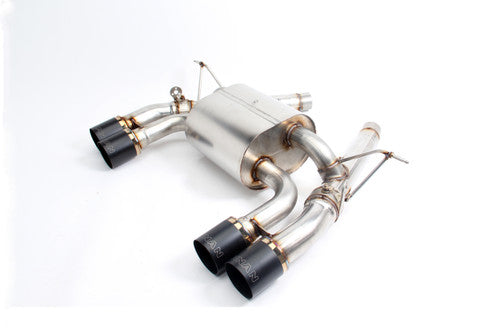 Dinan Free Flow 304 Stainless Steel Valved Axle-Back Exhaust with Quad 3.5 in Black Ceramic Tips for BMW M3/M4 (F80 F82 F83)