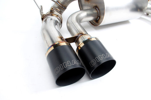 Dinan Free Flow 304 Stainless Steel Valved Axle-Back Exhaust with Quad 3.5 in Black Ceramic Tips for BMW M3/M4 (F80 F82 F83)
