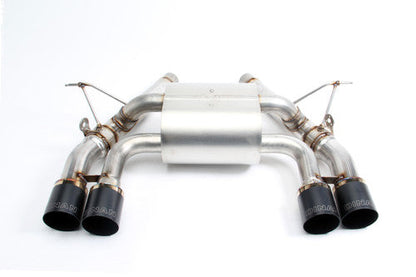 Dinan Free Flow 304 Stainless Steel Valved Axle-Back Exhaust with Quad 3.5 in Black Ceramic Tips for BMW M3/M4 (F80 F82 F83)