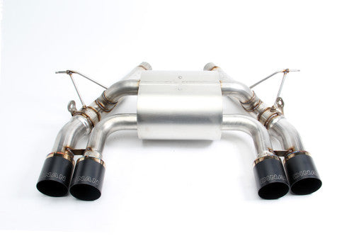 Dinan Free Flow Valved Axle-Back Stainless Steel Exhaust with Black Quad Tips for BMW F80 M3, F82 M4, F83 M4 (S55)