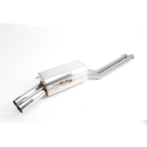 BMW E36 M3 Exhaust - Dinan Free Flow Axle-Back (1996-1999; Fits 325i 92-95, 328i 96-99) 304 Stainless, Tuned Resonance Chamber, Dual 2.5" Tips, Lightweight Rear Silencer/Back Box