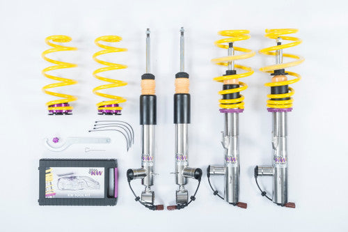 KW DDC Plug & Play Coilovers for BMW 4 Series F32 F33 F36 (RWD, EDC) 2014+ – Height Adjustable Suspension Kit 40–65mm | Adaptive Dampers Compatible | Coilover Shock & Spring Kit for Coupe, Convertible, Gran Coupe | 420i 428i 430i 435i 440i