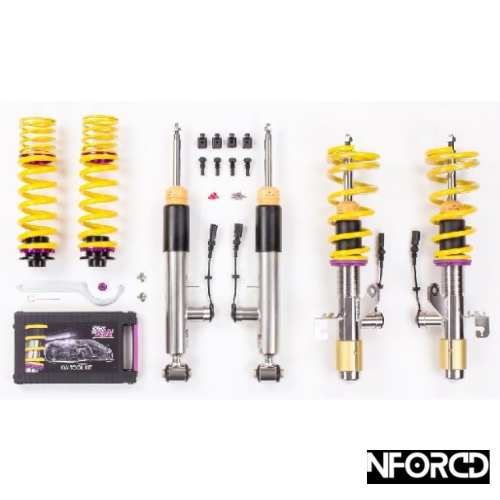 KW DDC Plug & Play Coilover Suspension Kit for BMW 2 Series M235i/M240i F22/F23 Coupe/Convertible (2015+) RWD – Electronic Damper Control (EDC) Compatible Adaptive Coilovers, Retains OEM Electronic Dampers, Height Adjustable Lowering Kit
