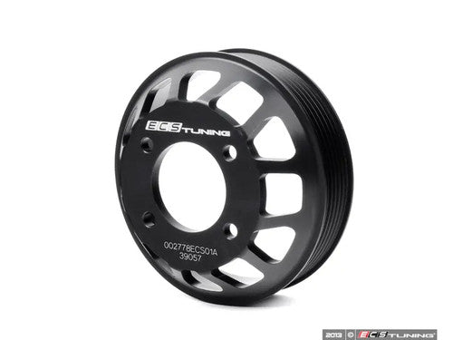 BMW S54 Billet Aluminium/Aluminum Water & Coolant Pump Pulley – E46 M3 (incl CSL), Z3 M, Z4 M E85/E86 – Direct-Fit OE Replacement Serpentine/Accessory Belt Drive Pulley – Hard-Anodised Upgrade