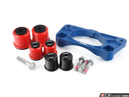 Turner Dual-Mount Rear Differential Brace/Plate + ECS Tuning Poly Diff Bushings for BMW M2 M3 M4 F8X (F87 F80 F82 F83) - Final Drive/Diff Mount Support Upgrade, Wheel Hop & Axle Tramp Fix, S55 Driveline