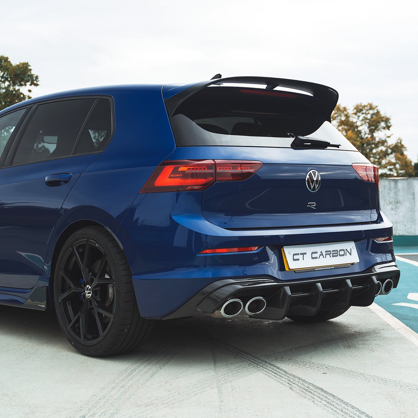 VW Volkswagen Golf R Mk8 (8R) 2020+ Pre-Preg Carbon Fibre (Carbon Fiber) Full Body Kit by CT Design - Complete Aero Styling Pack with Front Lip Splitter, Side Skirt Extensions, Rear Diffuser & Tailgate Spoiler Wing