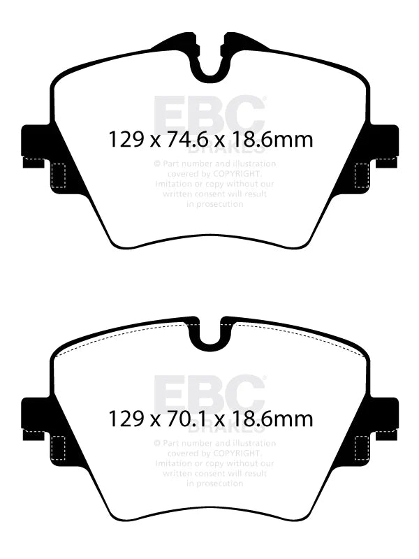 EBC Greenstuff 2000 Sport Front Brake Pads DP22245 (TRW Caliper Only) for BMW 1/2/3/5 Series F40 F44 F45 F46 G20 G21 G30 G31, Z4 G29 & MINI F54 Clubman, F60 Countryman