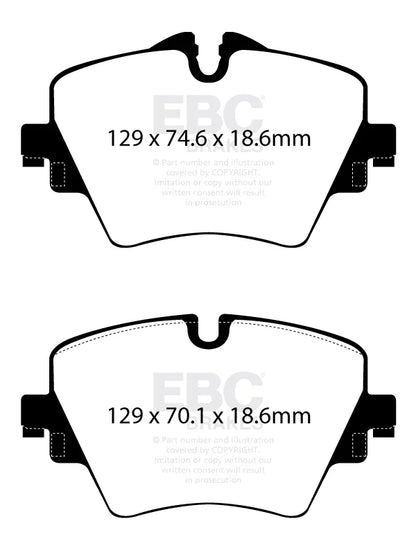EBC Greenstuff 2000 Sport Front Brake Pads DP22245 (TRW Caliper Only) for BMW 1/2/3/5 Series F40 F44 F45 F46 G20 G21 G30 G31, Z4 G29 & MINI F54 Clubman, F60 Countryman
